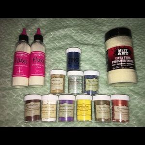 Embossing powder & enameling resin